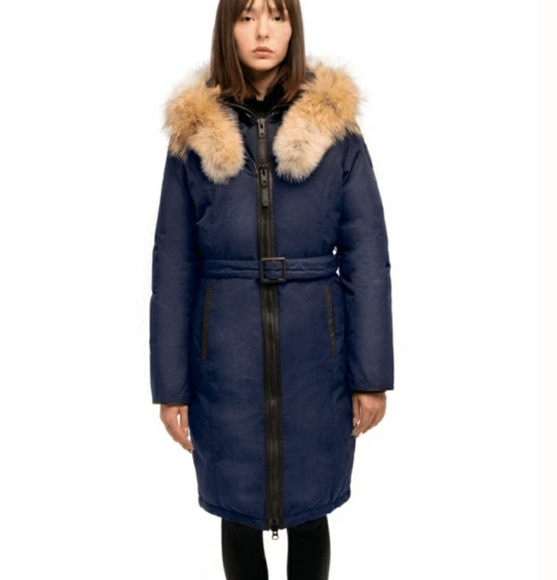 arctic bay Jackets & Blazers - Arctic Parka Navy with Fur Trim
